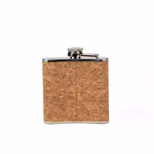 Load image into Gallery viewer, Stainless Steel &amp; Natural Cork Hip Flask back