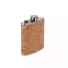 Load image into Gallery viewer, Stainless Steel &amp; Natural Cork Hip Flask side