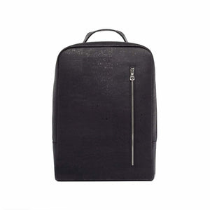 Black cork leather laptop backpack for men