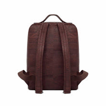 Load image into Gallery viewer, Brown cork leather laptop backpack for men, back view