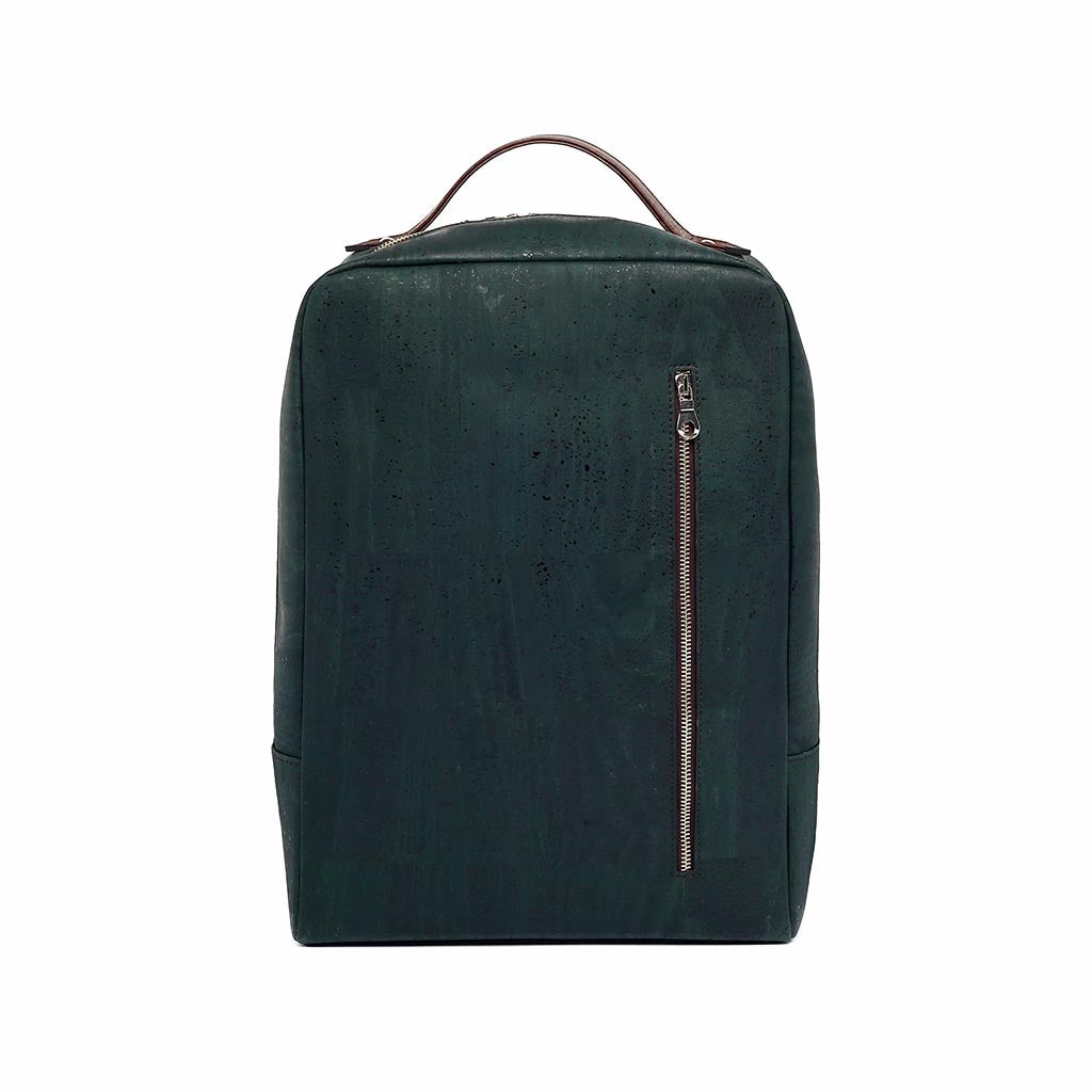 Green and brown cork leather laptop for men, front view