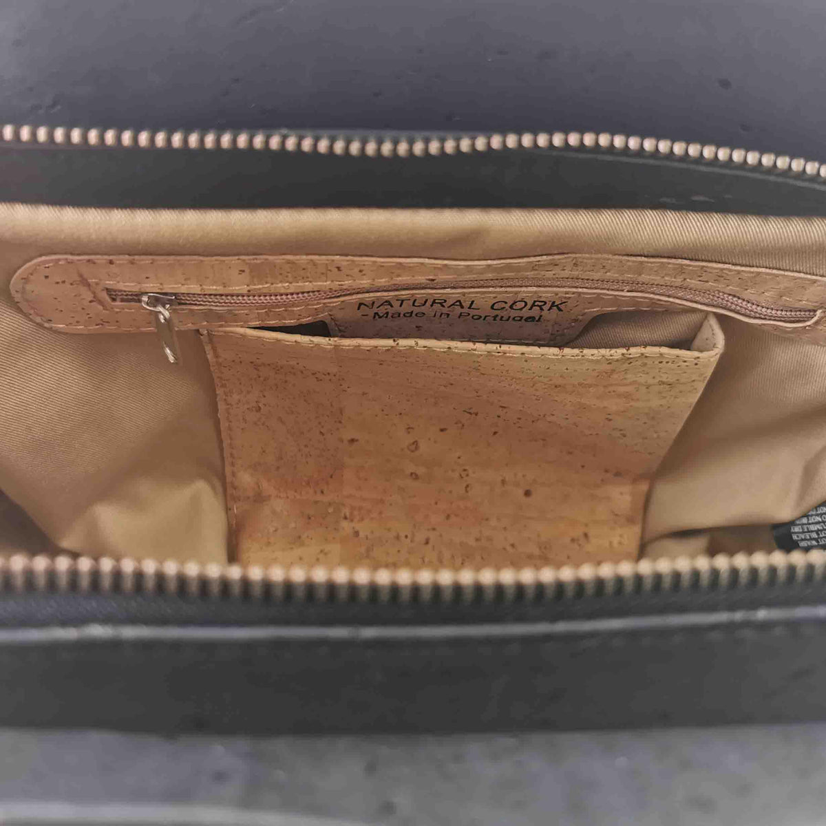Vegan Handbag - Black Cork Bag with Cut-outs | The Cork Company UK