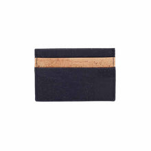 Load image into Gallery viewer, Black and natural cork credit card holder