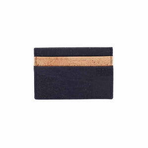 Black and natural cork credit card holder