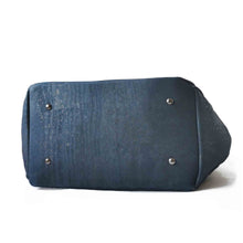 Load image into Gallery viewer, blue cork hobo bag, bottom view