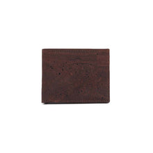 Load image into Gallery viewer, brown cork card wallet for men, front view