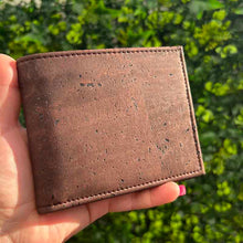 Load image into Gallery viewer, brown cork card wallet for men in natural light