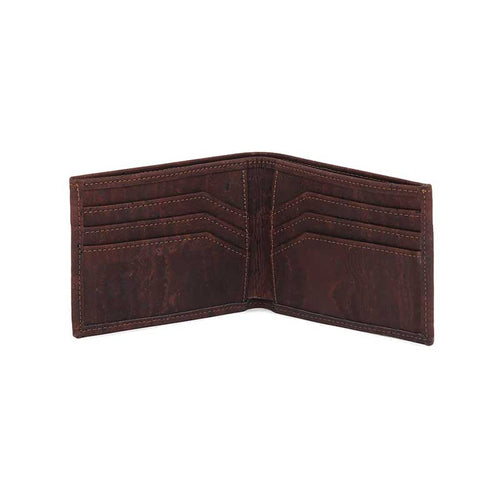 brown cork card wallet for men