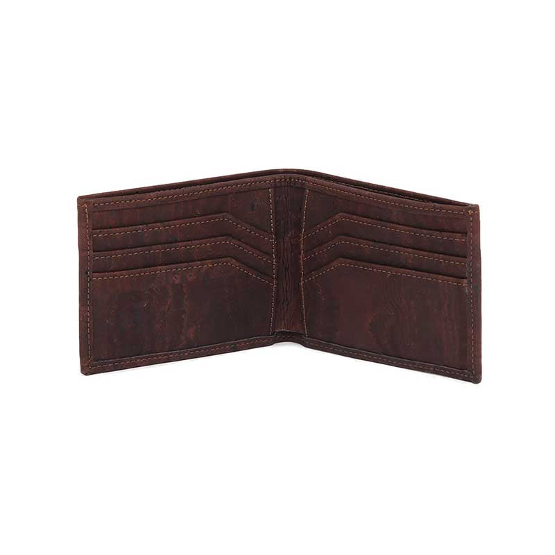 brown cork card wallet for men