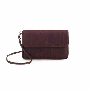 Brown cork clutch crossbody bag