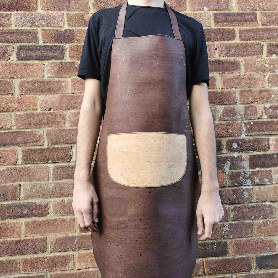 Brown cork fabric apron