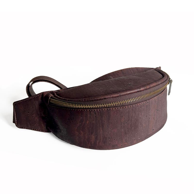 Brown cork waist bag for men