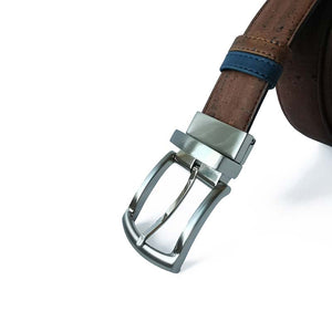 reversible cork belt for men - brown side
