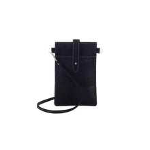 Load image into Gallery viewer, Mini black cork phone crossbody bag