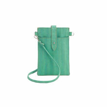 Load image into Gallery viewer, Mint green cork phone crossbody bag