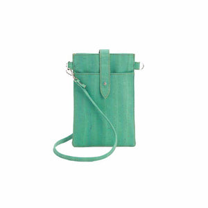 Mint green cork phone crossbody bag