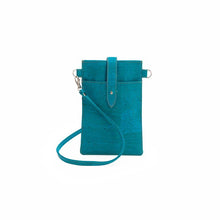 Load image into Gallery viewer, Mini turquoise cork phone crossbody bag