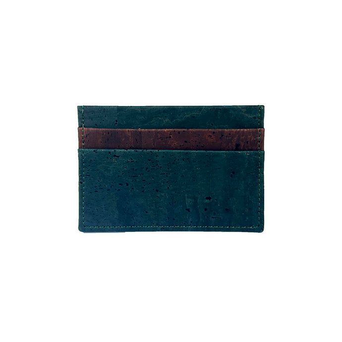 green and brown cork card holder