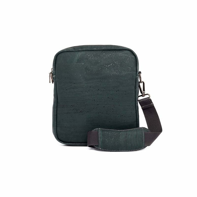Green and brown cork crossbody bag for men