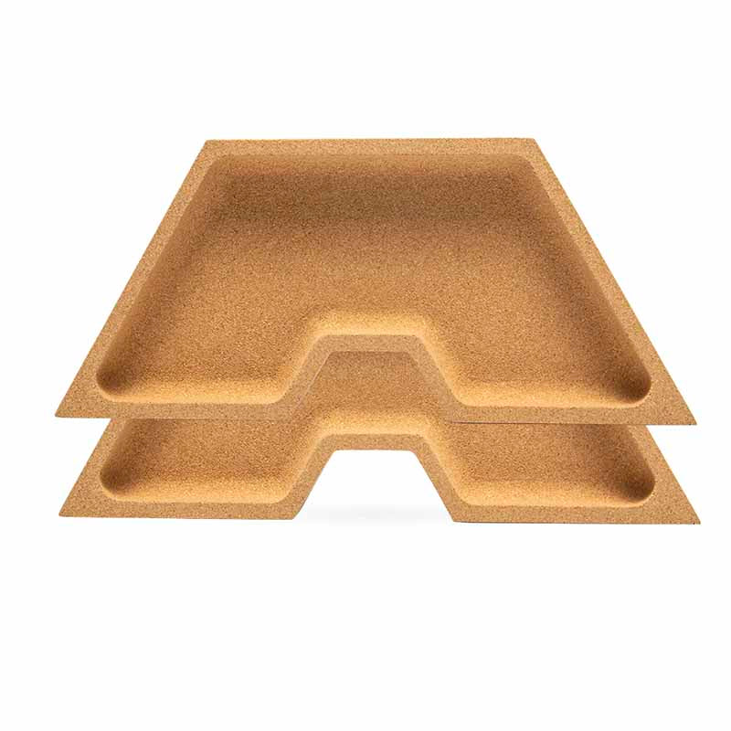 Two decorative natural cork trays / bowls