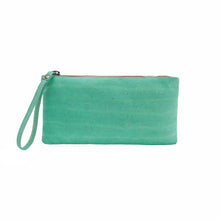 Load image into Gallery viewer, Mint green cork wrist wallet for women