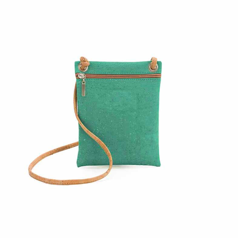 Mint-green minimalist cork crossbody bag