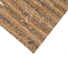Load image into Gallery viewer, Natural and dark-blue cork placemats with copper stripes