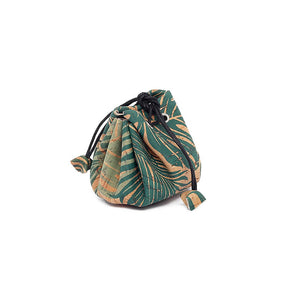Cork coin pouch - Natural with leaves