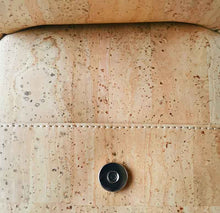 Load image into Gallery viewer, Natural cork convertible backpack front compartment detail