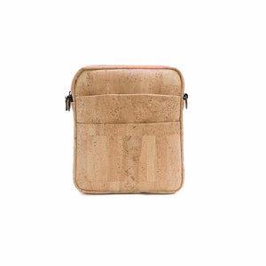 Natural cork crossbody bag for men front compartments