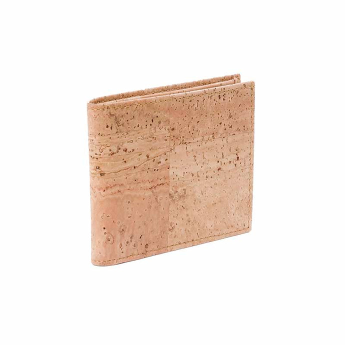 Natural cork leather bifold wallet for men