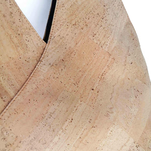 Natural cork fabric hobo bag, front detail