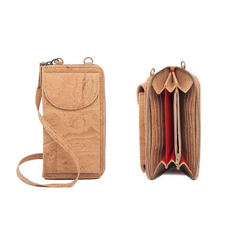 Natural Cork Crossbody Wallet and Phone Bag