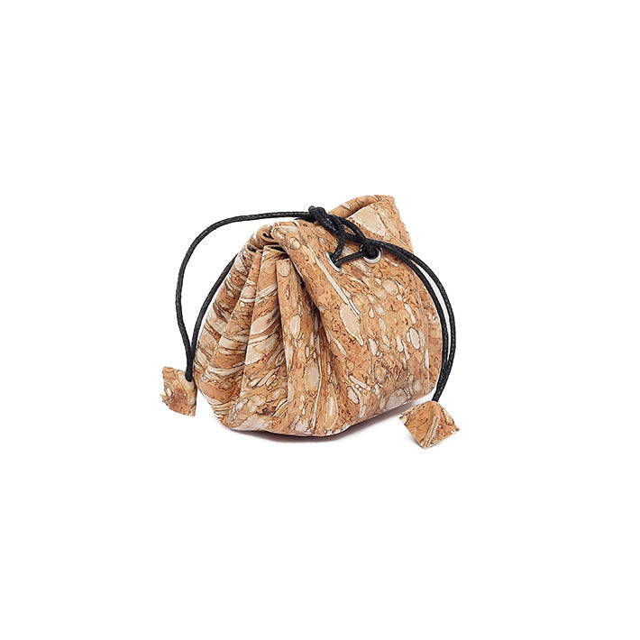 Cork coin pouch - Natura, white and copper