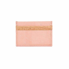 Load image into Gallery viewer, Pink and natural cork credit card holder