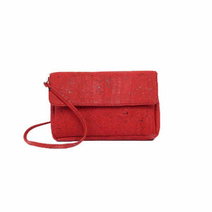 Red cork clutch crossbody bag