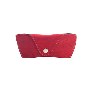 Red cork glasses case