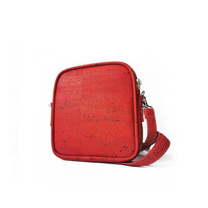 Small red cork crossbody purse for woman