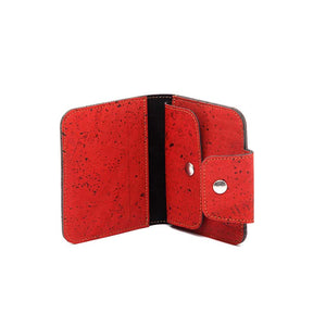red cork purse for women, open view
