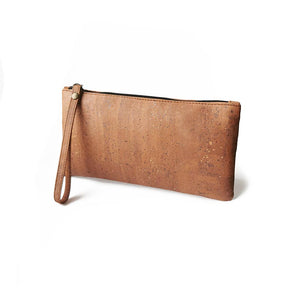 Rose brown cork wrist wallet for women