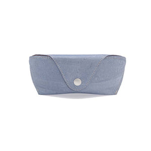 Silver blue cork glasses case