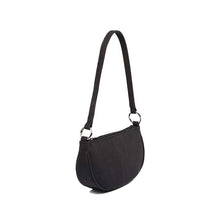 Load image into Gallery viewer, Black cork half moon shoulder bag