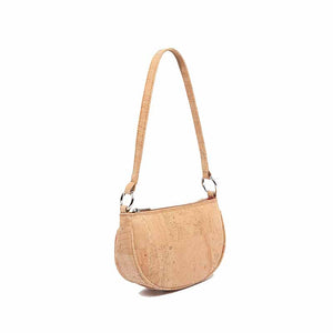 Natural cork half moon shoulder bag